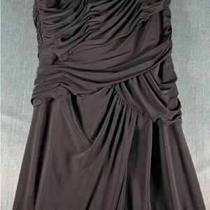 Adrianna Papell Strapless Black Gown